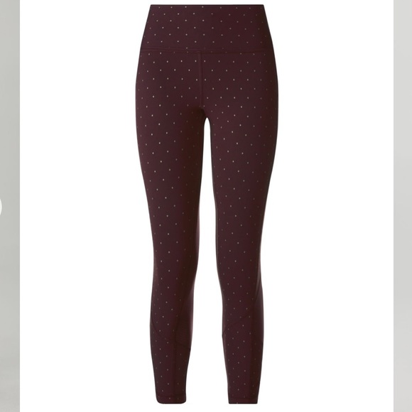 Lululemon Pace Rival Crop Burgundy Color Size 6 - Picture 2 of 9